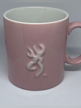 Browning Buckmark Pink Coffee Tea Mug, Embossed Logo Cup